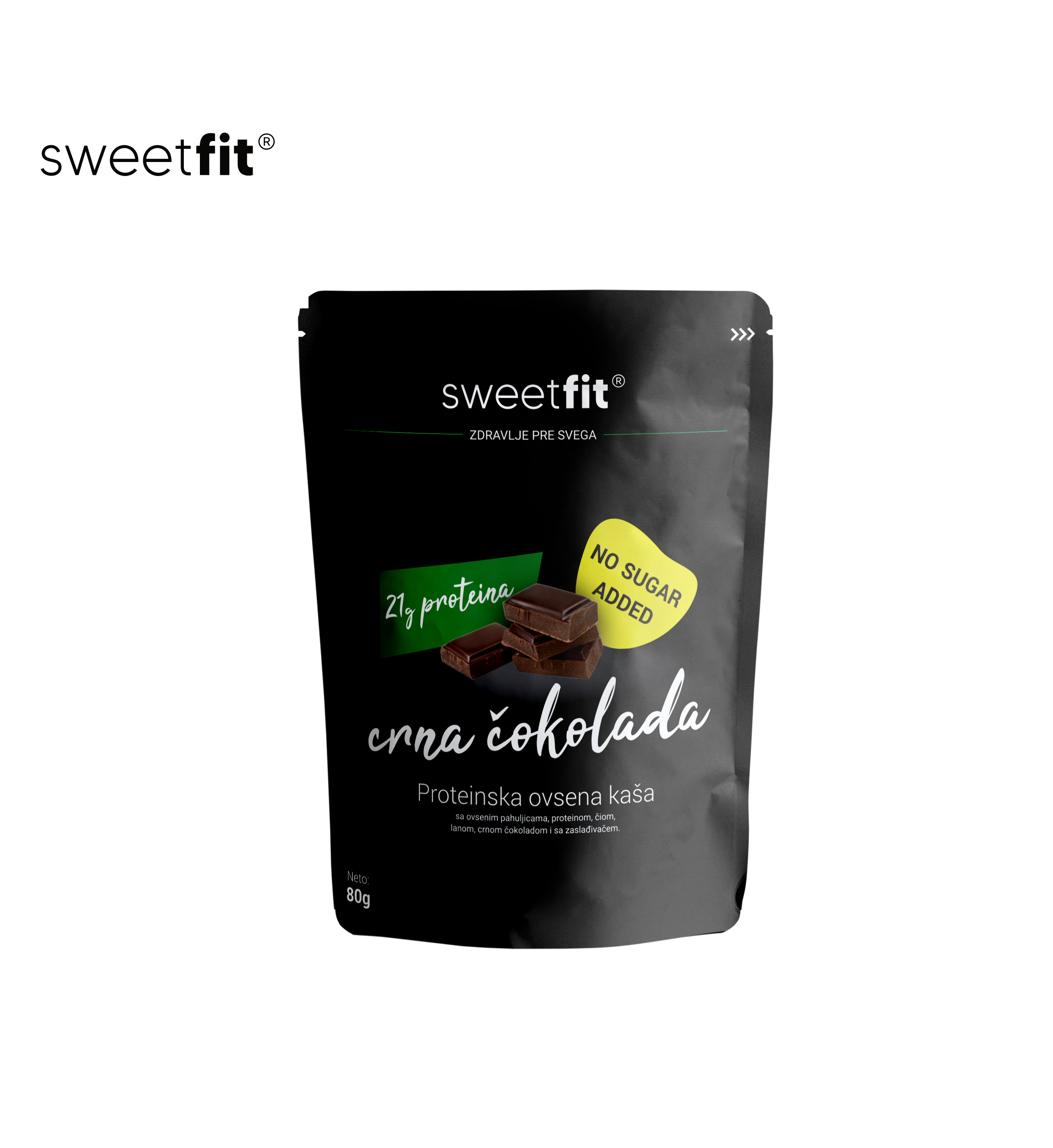 SweetFit Crna Čokolada, 80g