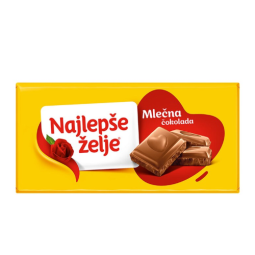 Najlepše želje mlečna čokolada, 90g