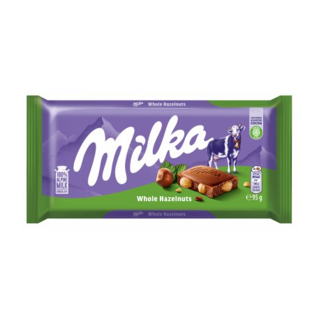 Čokolada Milka Whole Hazelnuts 95 g