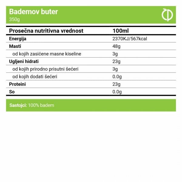 100% Badem buter 350g - Slika 2