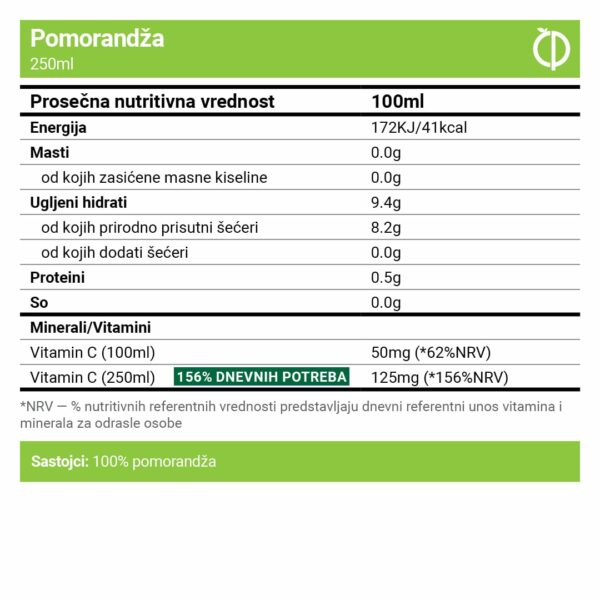 100% Pomorandža 750ml - Slika 2